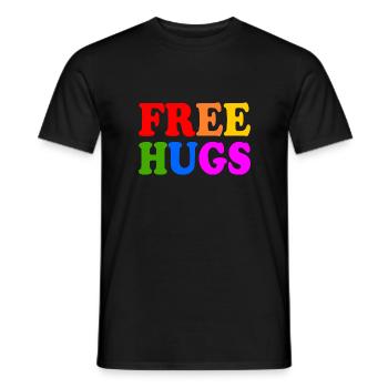 Free hugs - T-shirt homme - noir - Devant - AI Model Male 178 light (178cm)