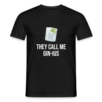 Gin Spruch They call me Gin-ius - Männer T-Shirt - Schwarz - Vorne - AI Model Male 178 light (178cm)