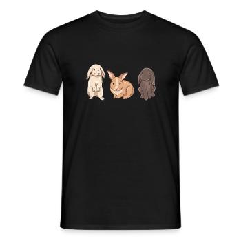 Conception de lapin mignon pour les propriétaires de lapins - T-shirt homme - noir - Devant - AI Model Male 178 light (178cm)