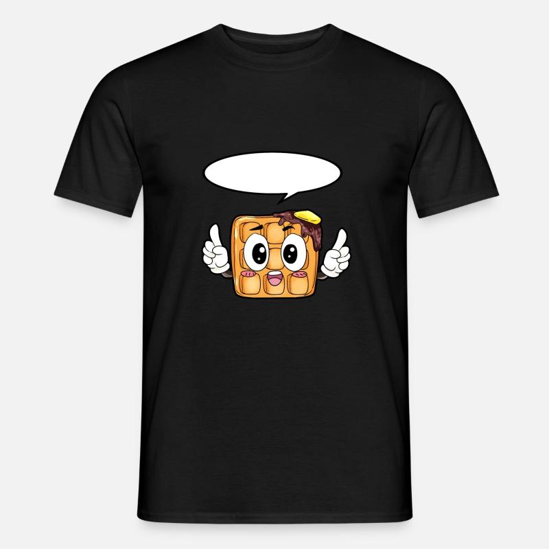Waffel Essen Feinschmecker Geschenk - Männer T-Shirt - Schwarz