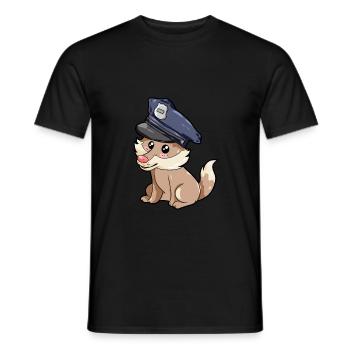 Policeman Wolf - Men's T-Shirt - black - Front - AI Model Male 178 light (178cm)