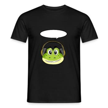 Frog with headphones - Men's T-Shirt - black - Front - AI Model Male 178 light (178cm)