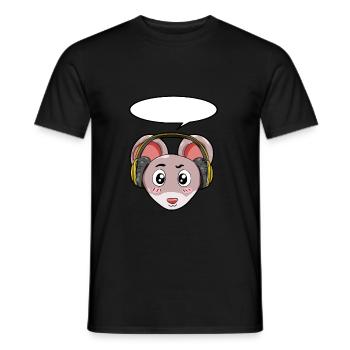 Mouse with headphones - Men's T-Shirt - black - Front - AI Model Male 178 light (178cm)