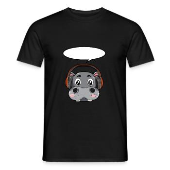 Hippopotames avec écouteurs - T-shirt homme - noir - Devant - AI Model Male 178 light (178cm)