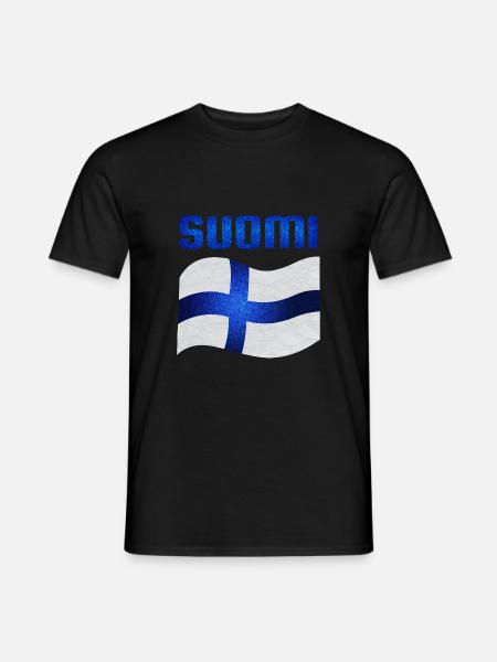 Cool finnish flag / Blue Cross Flag - T-shirt homme - noir