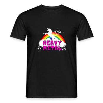 Damen heavy metal death metal shirt unicorn shirt - Men's T-Shirt - black - Front - AI Model Male 178 light (178cm)