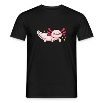 Speckled Leukist Axolotls for Axolotl Fans - Men's T-Shirt - black - Front - AI Model Male 178 light (178cm)
