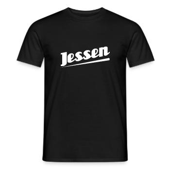 Jessen - Textdesign mit Stadtnamen - Männer T-Shirt - Schwarz - Vorne - AI Model Male 178 light (178cm)
