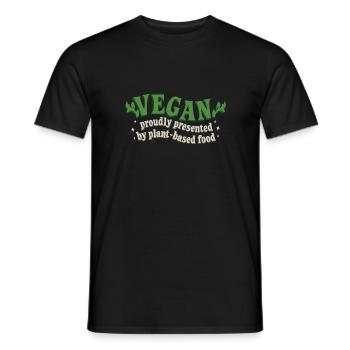Plant-based food design for proud vegans - Men's T-Shirt - black - Front - AI Model Male 178 light (178cm)