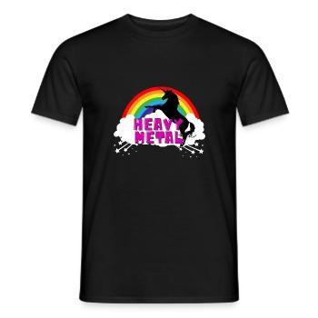 Damen chemise en métal lourd Unicorn Einhorn Regenbogen - T-shirt homme - noir - Devant - AI Model Male 178 light (178cm)