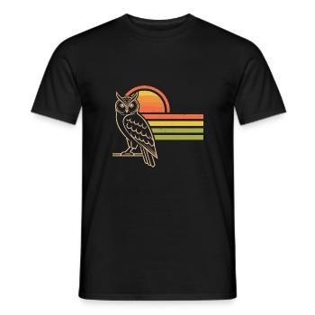 Vintage Eule - Männer T-Shirt - Schwarz - Vorne - AI Model Male 178 light (178cm)