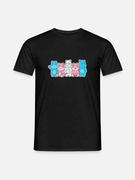 Trans vlag nijlpaard ontwerp voor trans mensen - Heren T-shirt - zwart