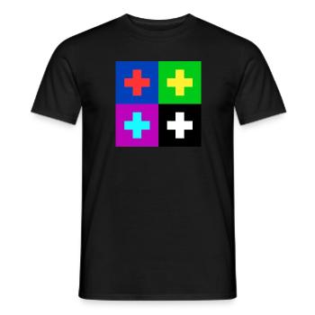 swiss flag in colours - Männer T-Shirt - Schwarz - Vorne - AI Model Male 178 light (178cm)