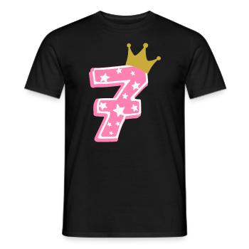 7 Krone 7th birthday 7 years - Men's T-Shirt - black - Front - AI Model Male 178 light (178cm)