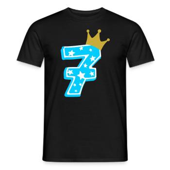 7 Krone 7. Geburtstag 7 Jahre - Männer T-Shirt - Schwarz - Vorne - AI Model Male 178 light (178cm)