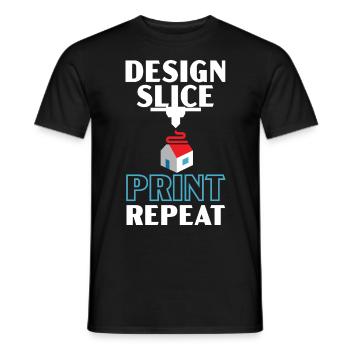 Design Slice Printing Repetition Machinist 3D Printing - Men's T-Shirt - black - Front - AI Model Male 178 light (178cm)