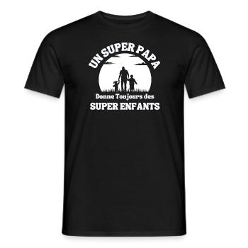 Un super Papa donne Toujours des Super Enfants - T-shirt homme - noir - Devant - AI Model Male 178 light (178cm)