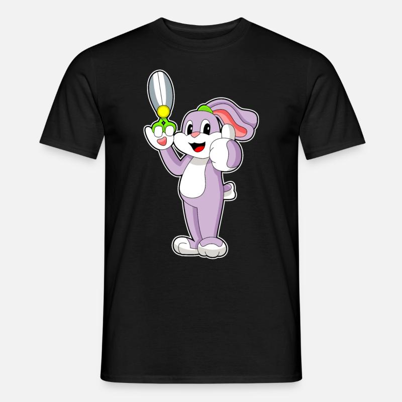 Ciseaux de coiffeur lapin - T-shirt homme - noir