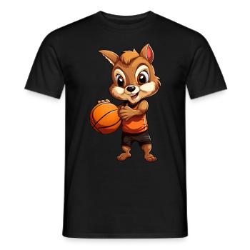Écureuil de basket-ball - T-shirt homme - noir - Devant - AI Model Male 178 light (178cm)
