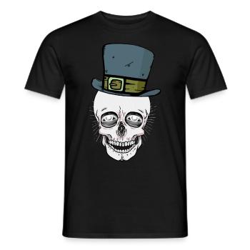 Chapeau fantôme Ghost Skull Skull Halloween - T-shirt homme - noir - Devant - AI Model Male 178 light (178cm)