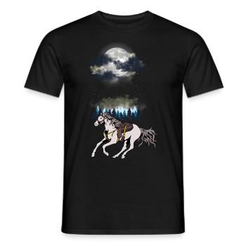 Cheval de l’Ouest sauvage Western Chevaux Cheval Gaule Nature - T-shirt homme - noir - Devant - AI Model Male 178 light (178cm)