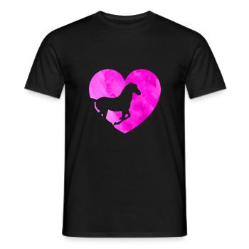 Cheval Coeur Équitation Amour Chevaux - T-shirt homme - noir - Devant - AI Model Male 178 light (178cm)
