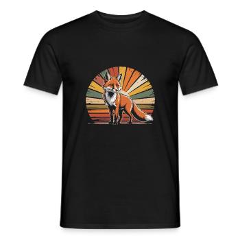 Vintage Fuchs Tier Rotfuchs - Männer T-Shirt - Schwarz - Vorne - AI Model Male 178 light (178cm)