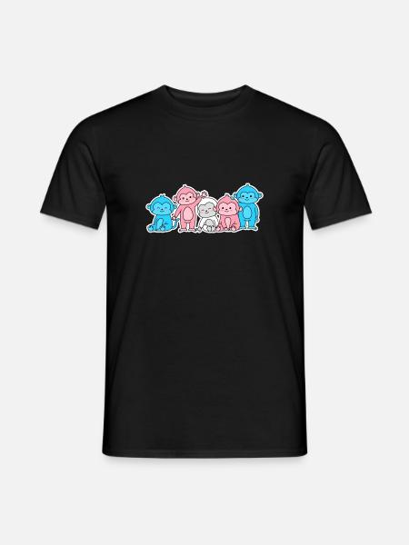 Trans flag aap ontwerp voor trans mensen - Heren T-shirt - zwart