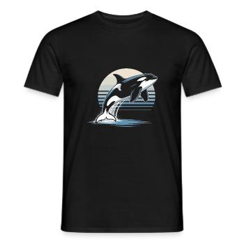 Beautiful Orca Whale Orca Killer Whale Marine Animal - Men's T-Shirt - black - Front - AI Model Male 178 light (178cm)
