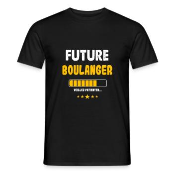 Future boulanger, humour - T-shirt homme - noir - Devant - AI Model Male 178 light (178cm)
