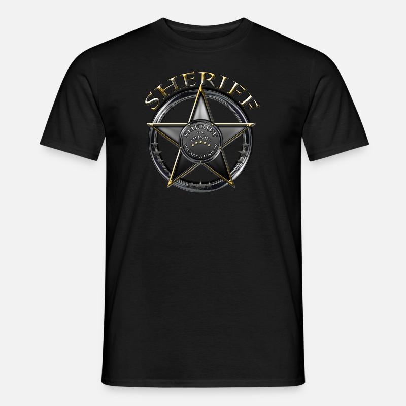 Sheriff for Heroes - Männer T-Shirt - Schwarz
