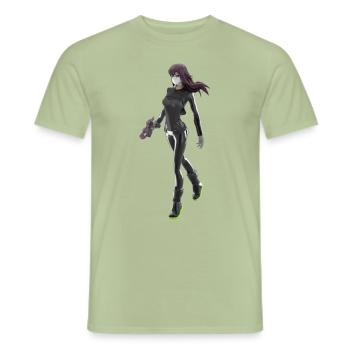 T-shirt Halloween Eveline cyber punk rock gothique - T-shirt homme - vert sauge - Devant - AI Model Male 178 light (178cm)