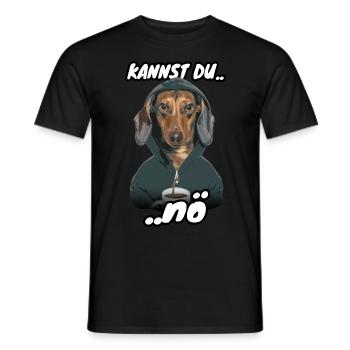 Dackel Spruch Kannst du - Männer T-Shirt - Schwarz - Vorne - AI Model Male 178 light (178cm)