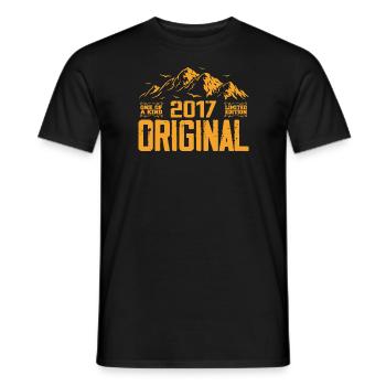 Vintage 2017 Birthday Gift - Retro 2017 - Men's T-Shirt - black - Front - AI Model Male 178 light (178cm)