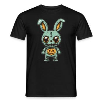 Bunny Halloween Funny Zombie - Men's T-Shirt - black - Front - AI Model Male 178 light (178cm)