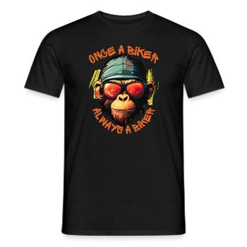 Once A Biker - Always A Biker - Men's T-Shirt - black - Front - AI Model Male 178 light (178cm)