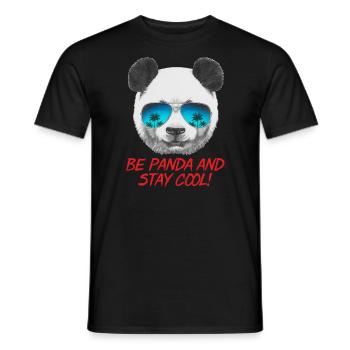Animal Design Panda Stay Cool - RAHMENLOS Geschenk - Männer T-Shirt - Schwarz - Vorne - AI Model Male 178 light (178cm)