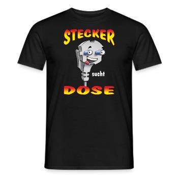 FD - Stecker sucht Dose - Elektriker Sex Fun - Männer T-Shirt - Schwarz - Vorne - AI Model Male 178 light (178cm)