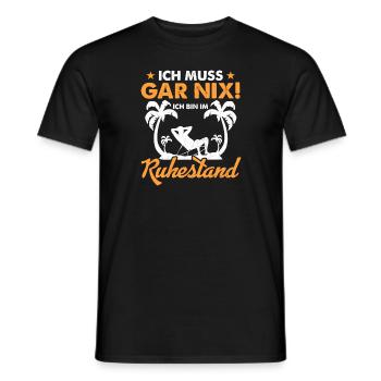 Bin im Ruhestand Geschenk Rentner Pensionär Rente - Männer T-Shirt - Schwarz - Vorne - AI Model Male 178 light (178cm)