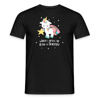Quand je serai grand, je serai une illustration drôle de Licorne - T-shirt homme - noir - Devant - AI Model Male 178 light (178cm)