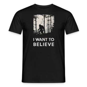 I want to believe - Bigfoot Sasquatch - Männer T-Shirt - Schwarz - Vorne - AI Model Male 178 light (178cm)