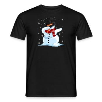 Dap snowman winter Christmas flake gift - Men's T-Shirt - black - Front - AI Model Male 178 light (178cm)