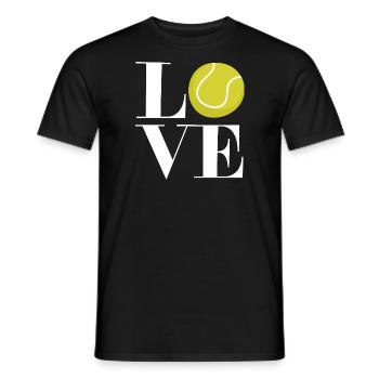 Love Tennis Ball joueur de tennis coeur - T-shirt homme - noir - Devant - AI Model Male 178 light (178cm)