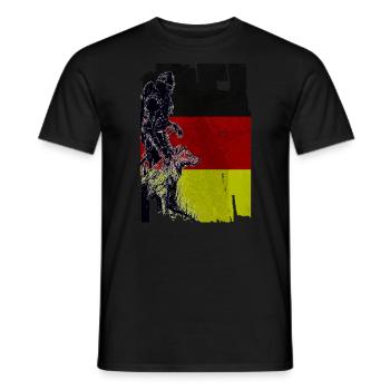 Wikinger Wolf Flagge Deutschland - Men's T-Shirt - black - Front - AI Model Male 178 light (178cm)