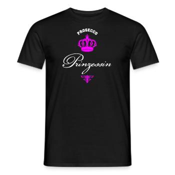 Prosecco Princess white pink - Men's T-Shirt - black - Front - AI Model Male 178 light (178cm)