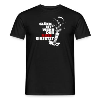 Luck is when the bass starts (white) - Men's T-Shirt - black - Front - AI Model Male 178 light (178cm)