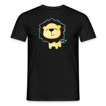Löwe Gelb - Männer T-Shirt - Schwarz - Vorne - AI Model Male 178 light (178cm)