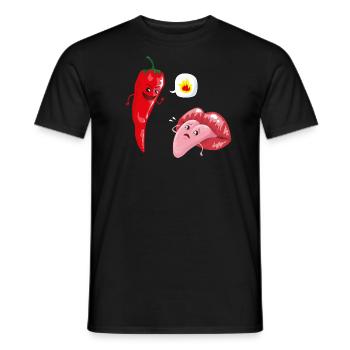 Chili & Zunge - Männer T-Shirt - Schwarz - Vorne - AI Model Male 178 light (178cm)