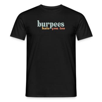 Retro Burpees hate you too Fitness Gym Shirt - Männer T-Shirt - Schwarz - Vorne - AI Model Male 178 light (178cm)