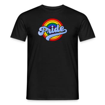 LGBT Gay Pride Retro Chemise arc-en-ciel - T-shirt homme - noir - Devant - AI Model Male 178 light (178cm)